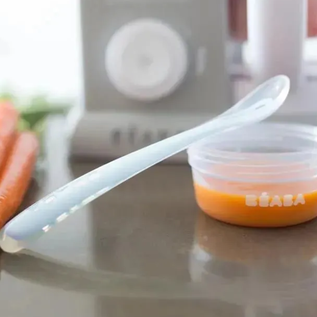 Kit de Colheres Infantil em Silicone Beaba 4 peças Rosa - Ideal for First Feeding Stage