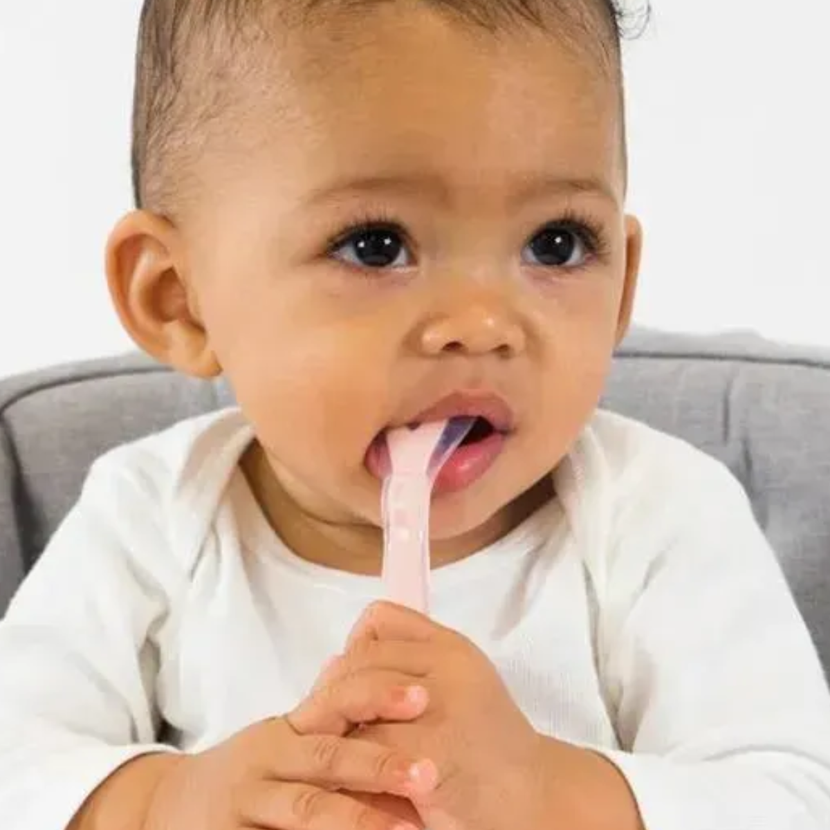 Kit de Colheres Infantil em Silicone Beaba 4 peças Rosa - Ultra Soft and Gentle on Gums