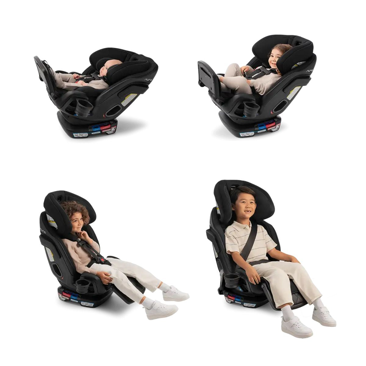 Nuna EXEC Next All-In-One Convertible Car Seat - Caviar/Chocolate - Grows From Birth to Booster