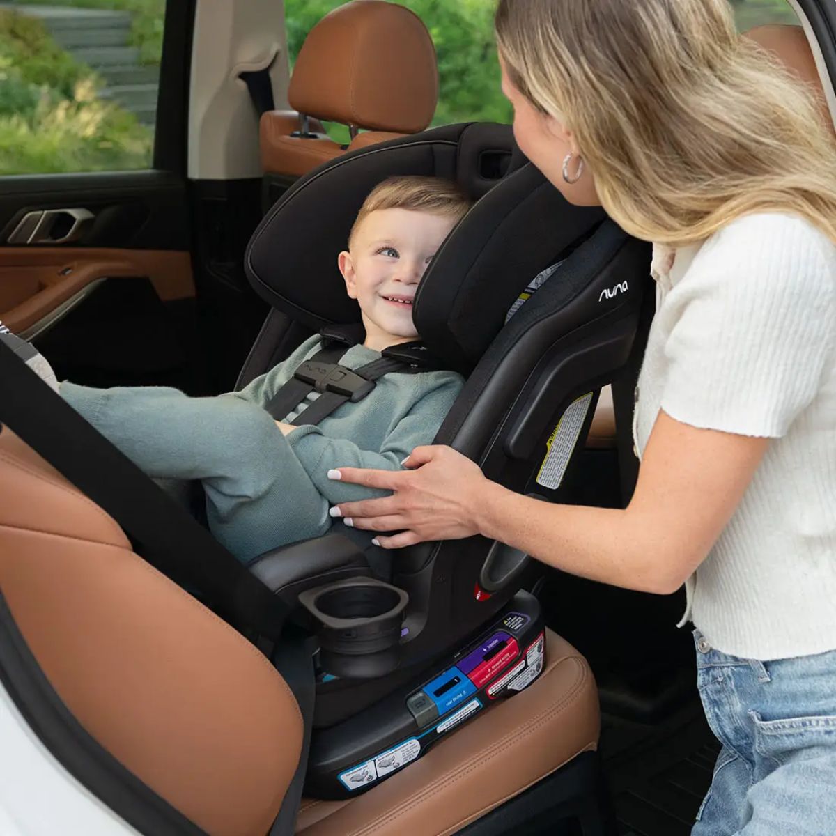 Nuna EXEC Next All-In-One Convertible Car Seat - Caviar/Chocolate - Luxury Comfort at Every Stage